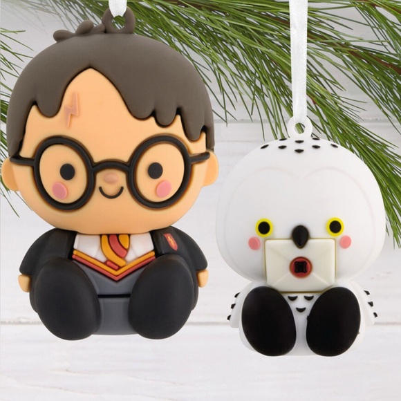 Hallmark Harry Potter and Hedwig Ornaments - Black, White, Red - Picture 2 of 7